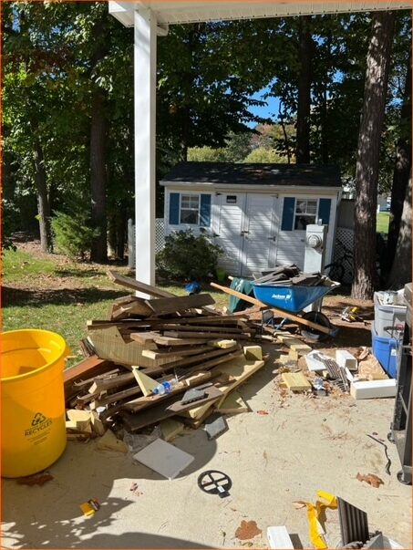 Construction debris job carried out by the ExtraHands ASAP crew